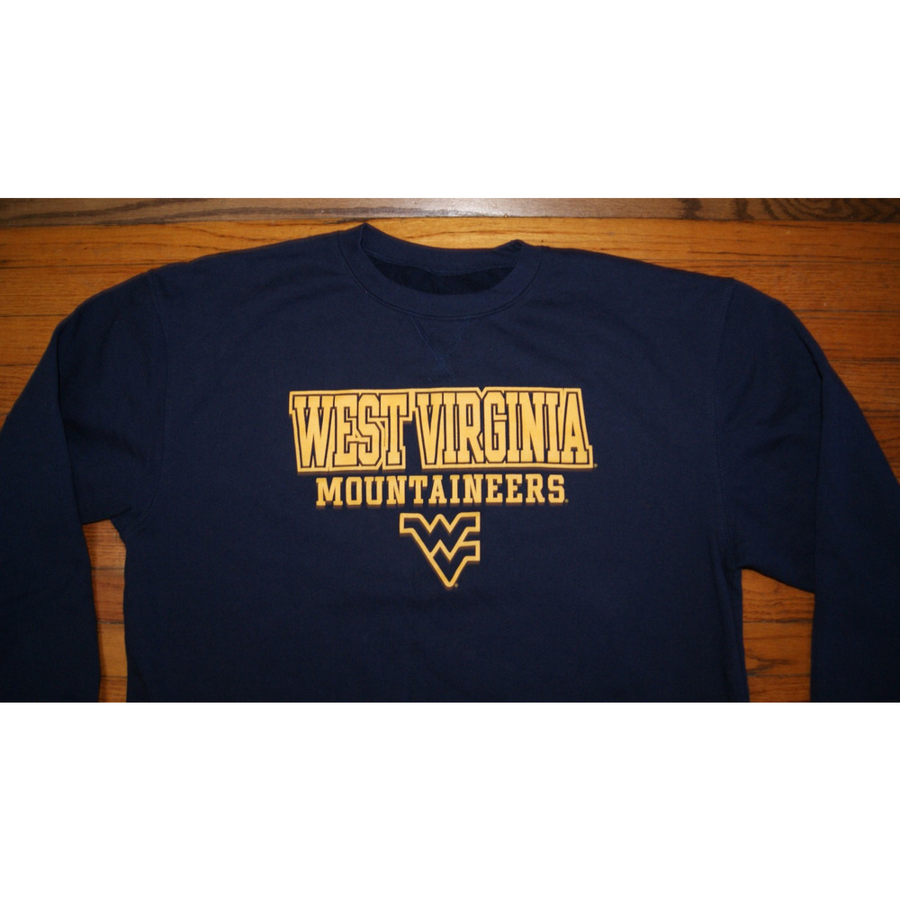 West Virginia Mountaineers Blue XL Crewneck Sweatshirt Soft Alta Gracia EUC